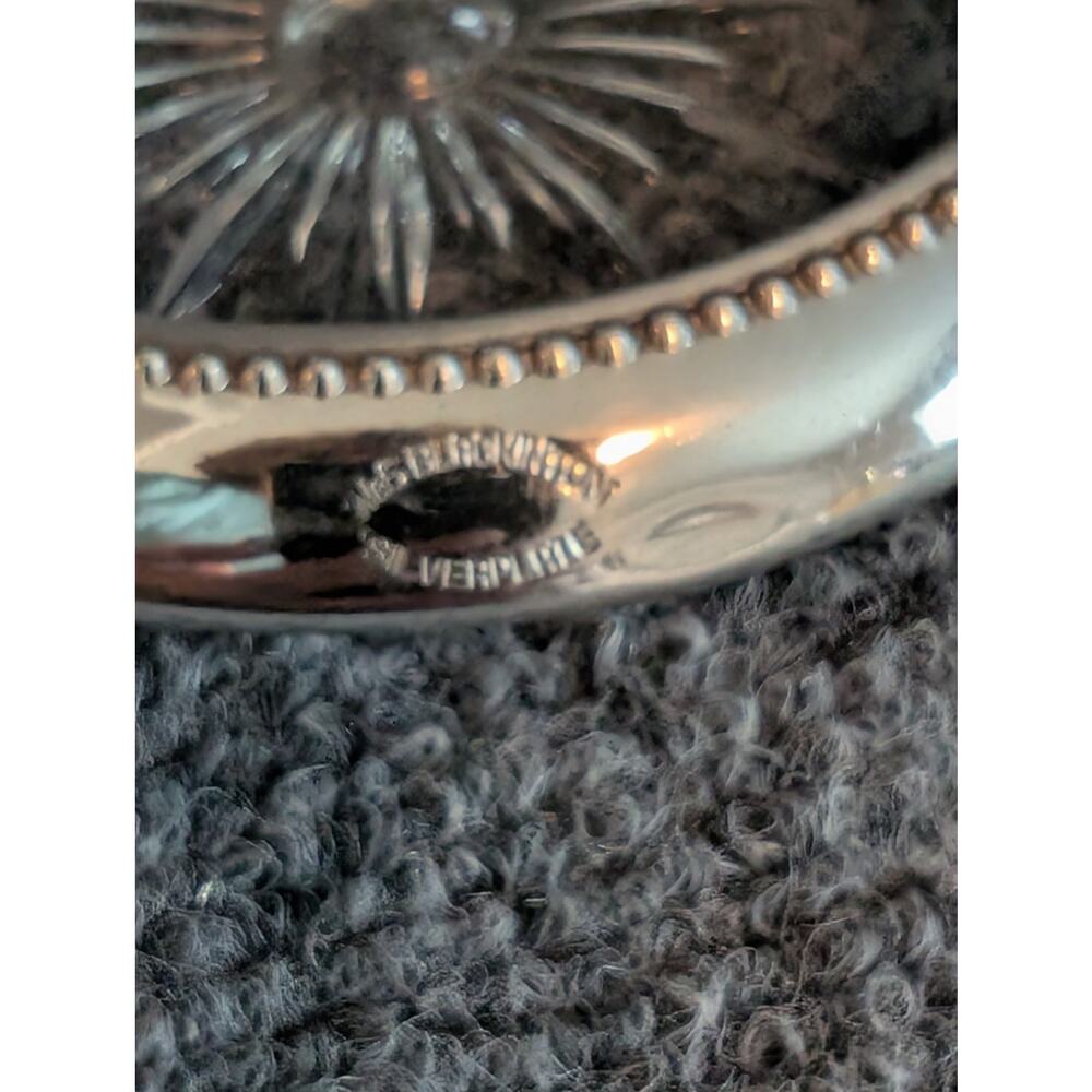 Vintage Regency Style Crystal Silverplate Coasters Set of 7 By WeS Blankinton - Picture 10 of 10